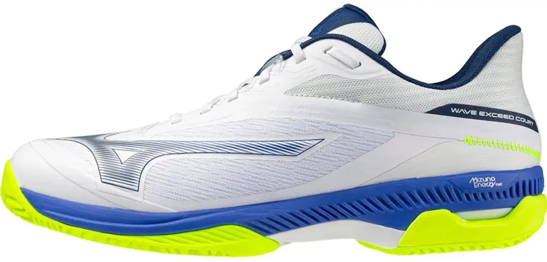 Mizuno Wave Exceed Court CC Clay Court Schoenen - Wit/Dazzling Blue/Lightning Yellow