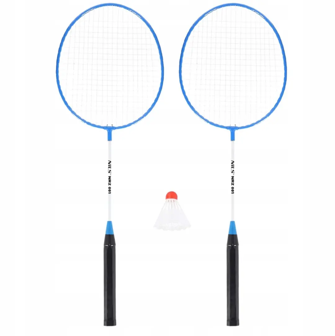 Nils Badmintonset - 2 Rackets, 2 Shuttles, 1 Bal - Blauw