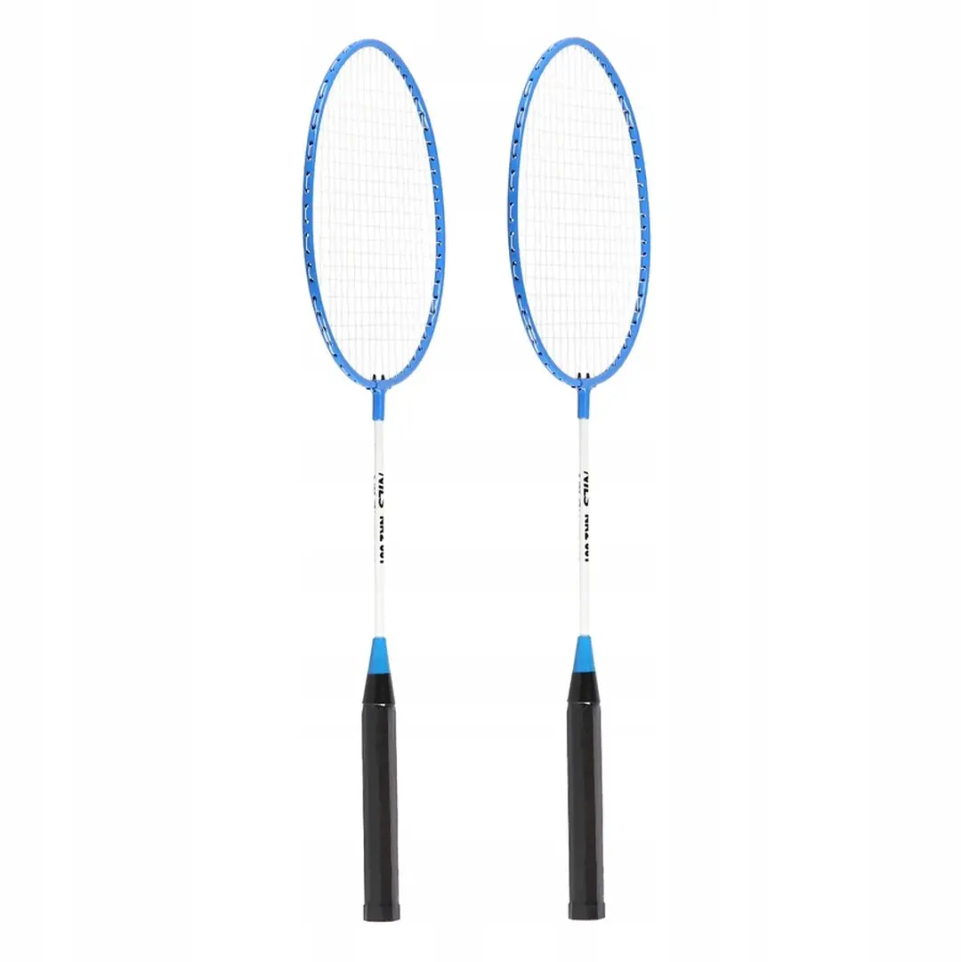 Nils Badmintonset - 2 Rackets, 2 Shuttles, 1 Bal - Blauw