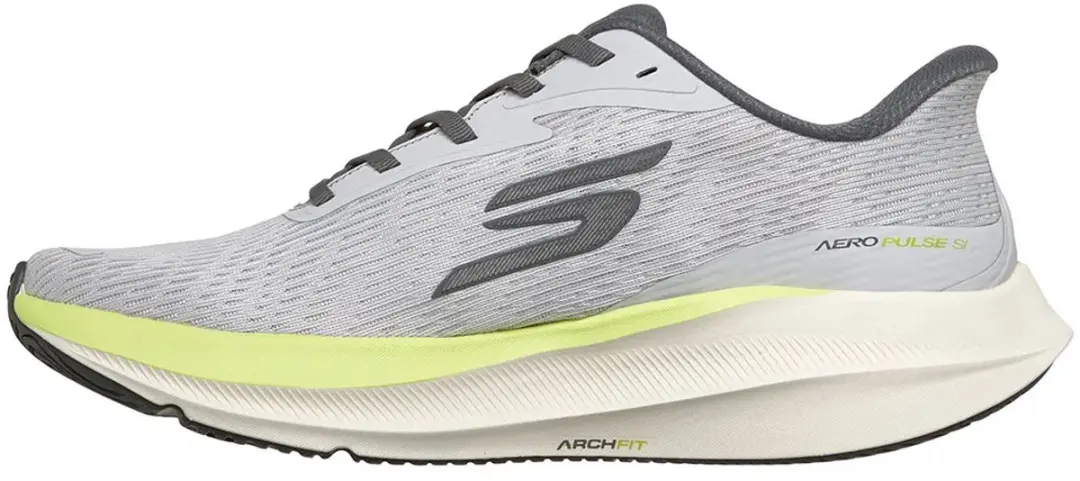 Skechers SKX Aero Pulse Hardloopschoenen - EU 45 - Grijs/Lime