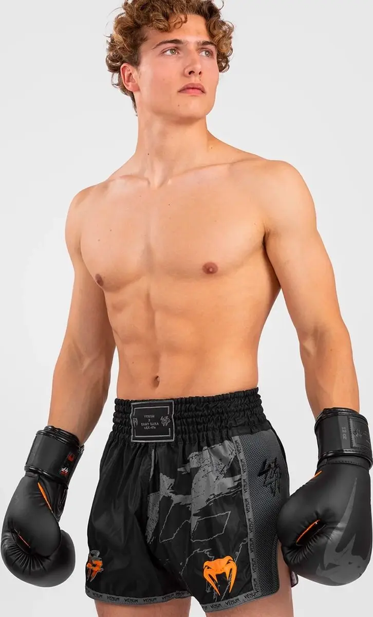 Venum S47 Muay Thai Shorts - M - Grijs/Zwart/Orange - afbeelding 6 van 6