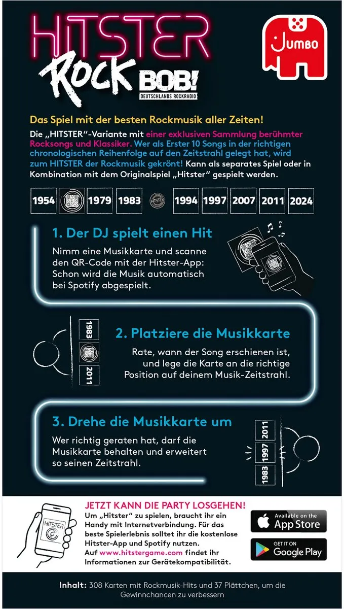Jumbo Hitster Rock Germany Kaartspel - 2-10 spelers