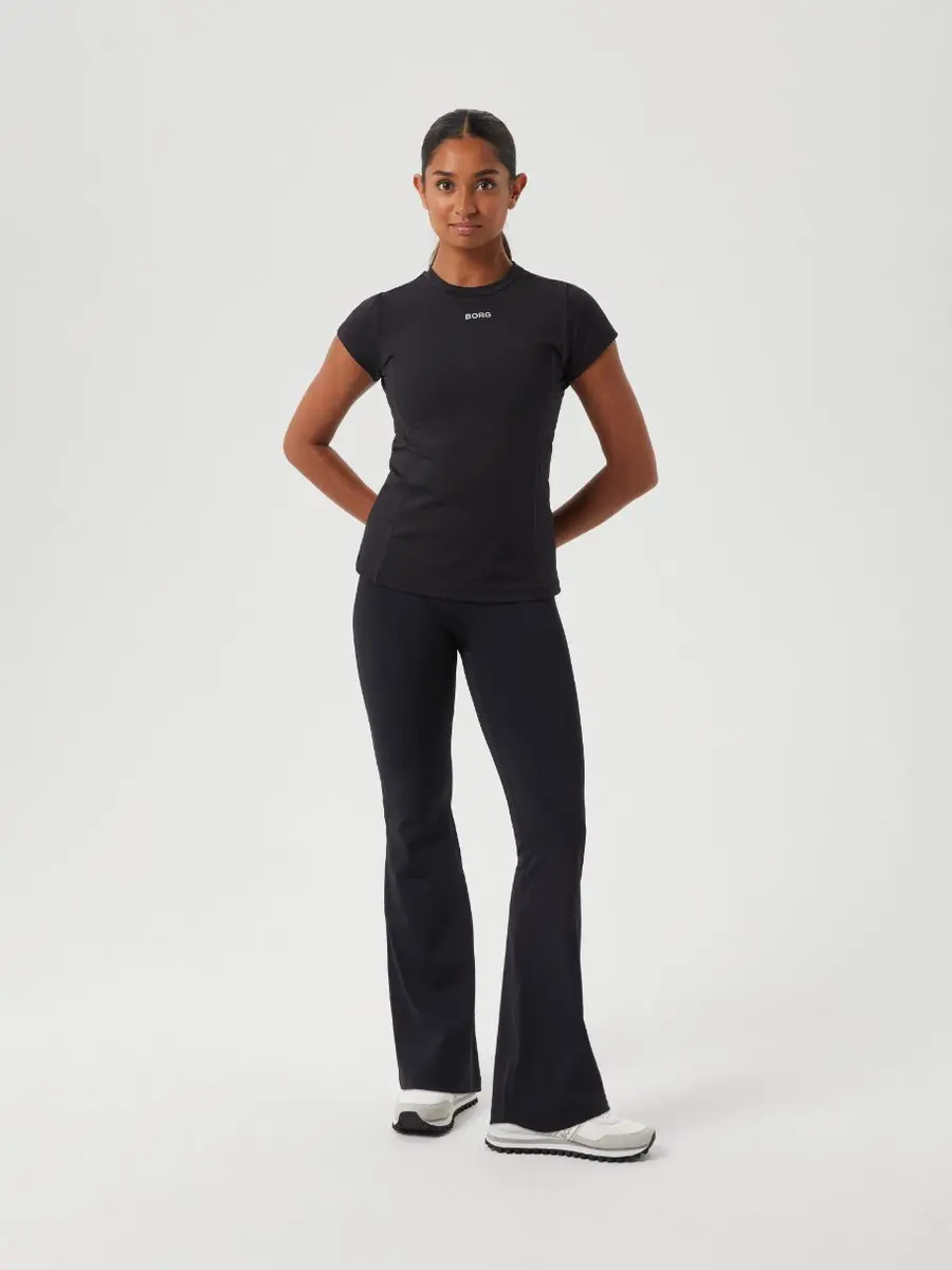 Björn Borg Sportbroek Dames Flare Tight - Gerecycled Polyester Zwart M