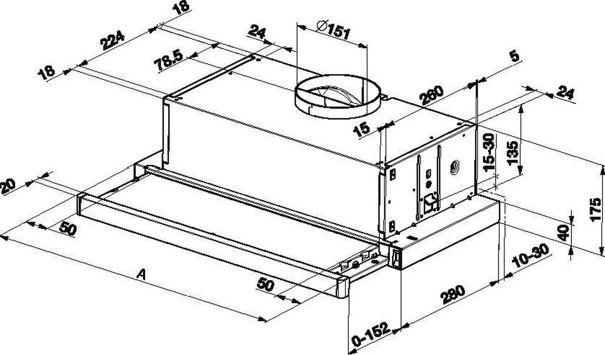 Beko CTB6407X Afzuigkap - 280 m³/u - 3 standen