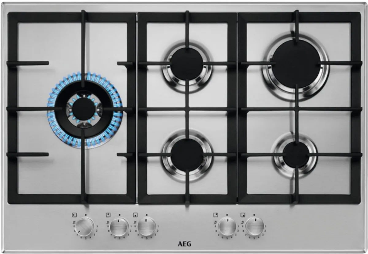 AEG HGB75520SM Inbouw Gaskookplaat 75cm