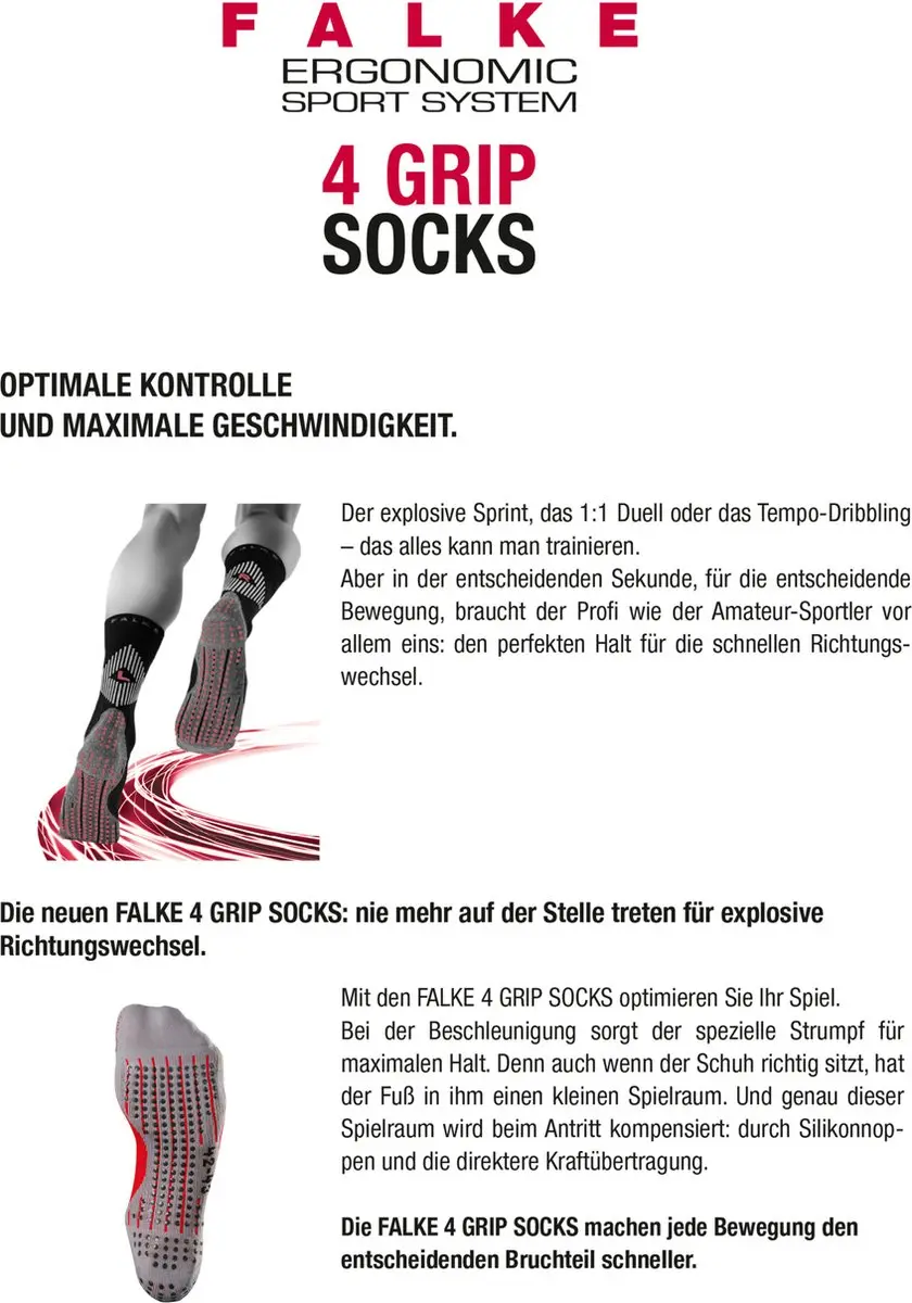 Falke 4Grip Sokken - Unisex - Wit - Maat 46-48
