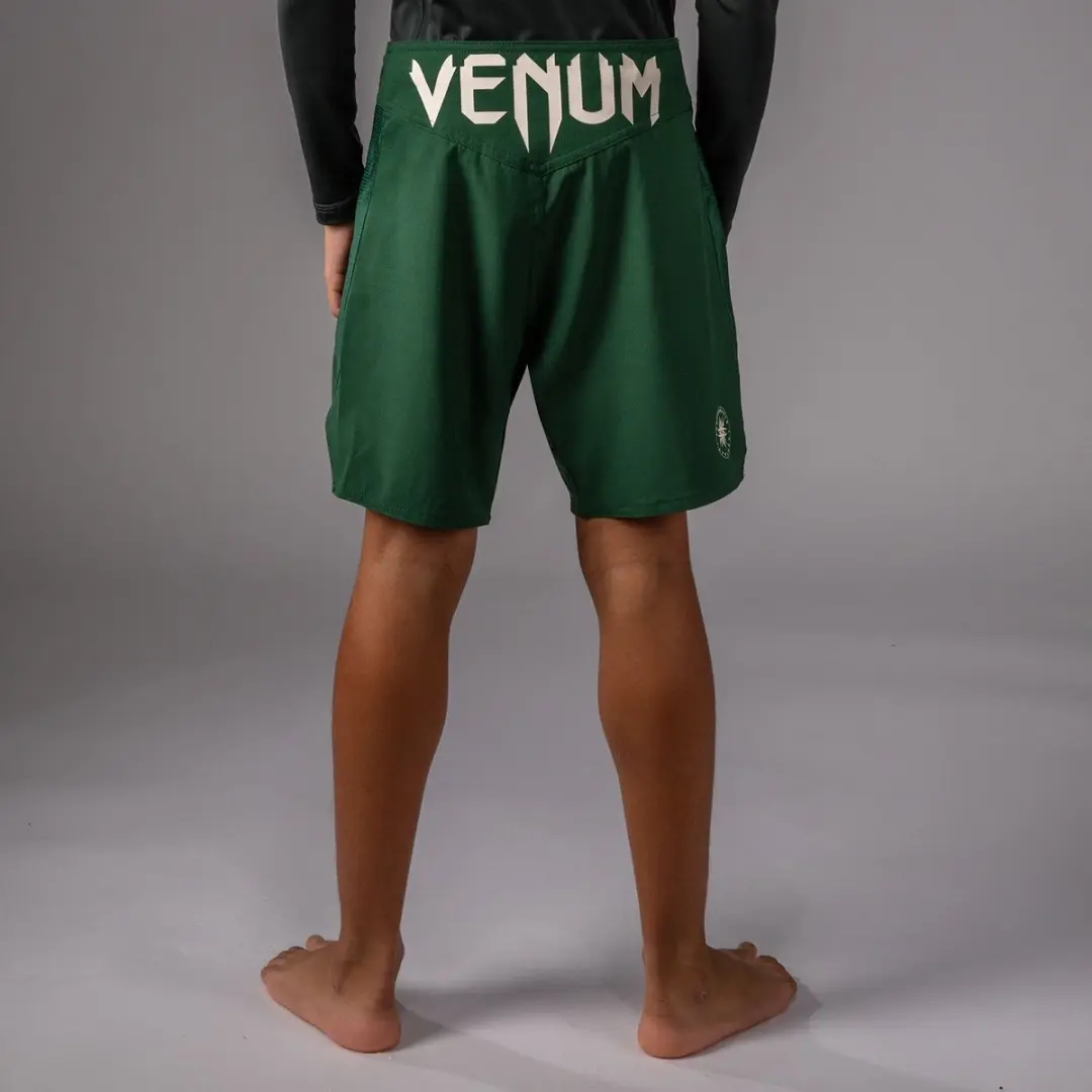 Venum Light Kids Fight Shorts 164cm - Forest Green/Off White