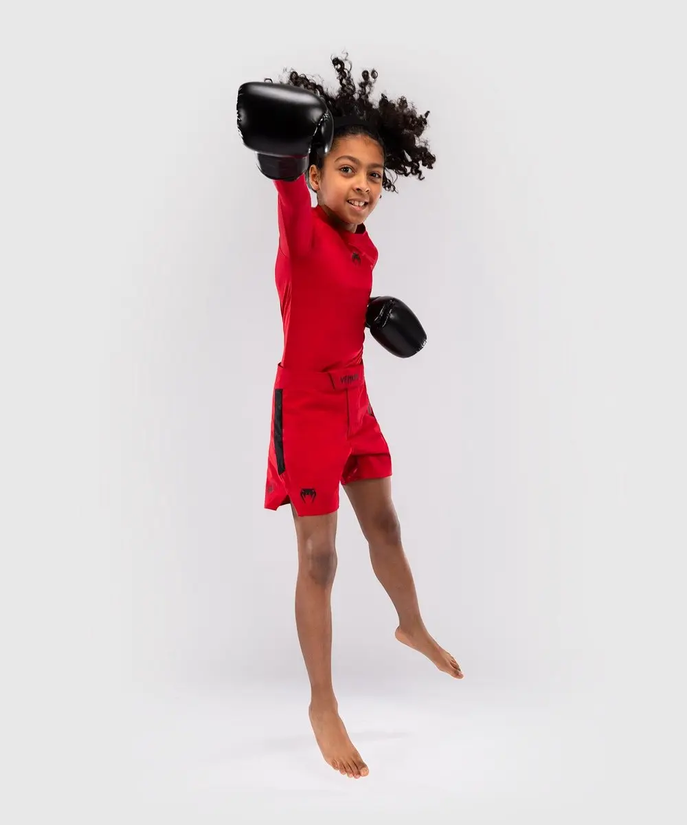 Venum Light Kids Fight Shorts 128cm - Rood/Zwart