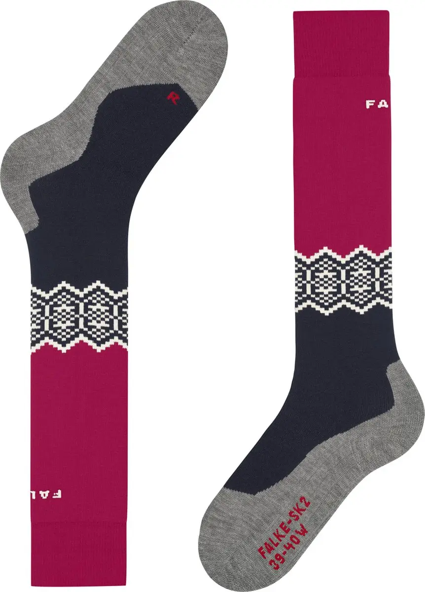 Falke SK2 Skisokken Dames - Dikke Wol Blauw - Maat 35-36