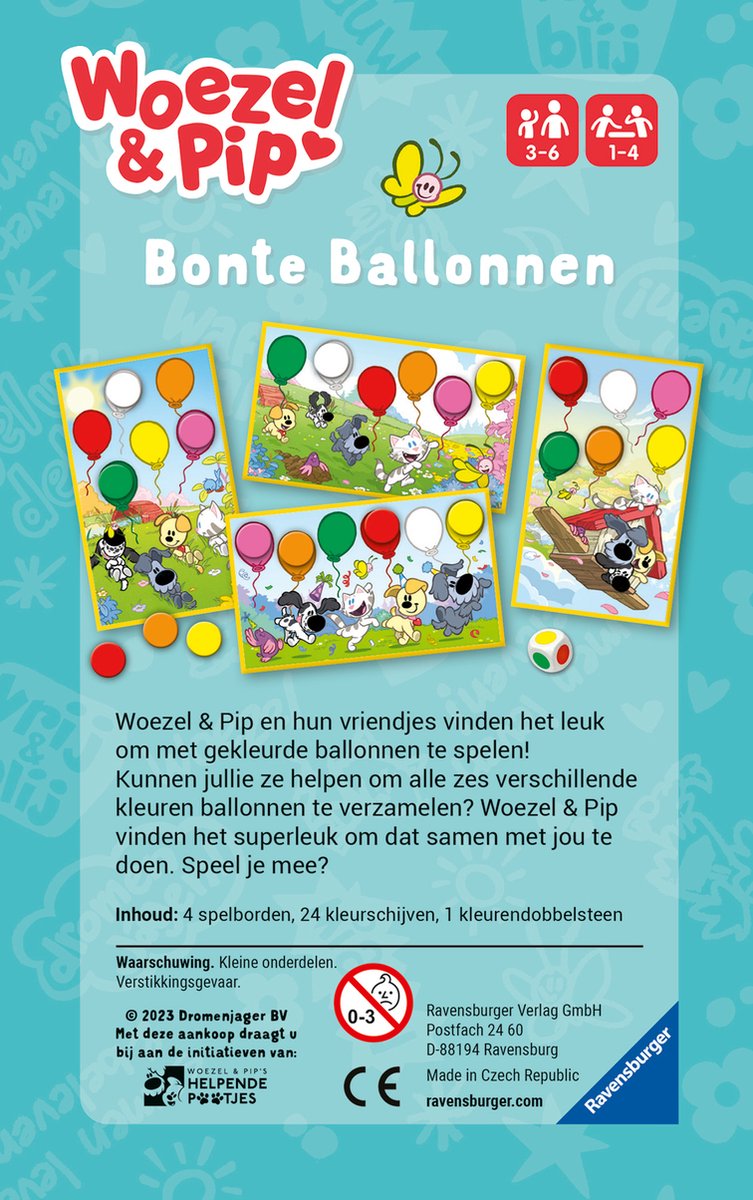 Ravensburger Woezel & Pip bonte ballonnen - Leerspel