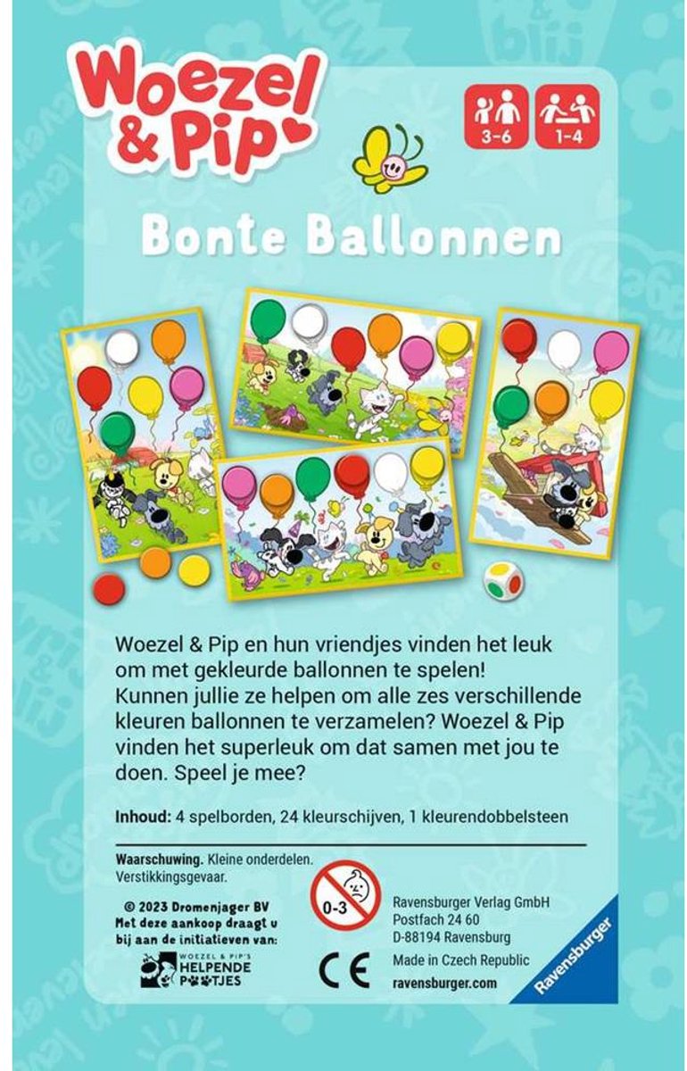 Ravensburger Woezel & Pip bonte ballonnen - Leerspel