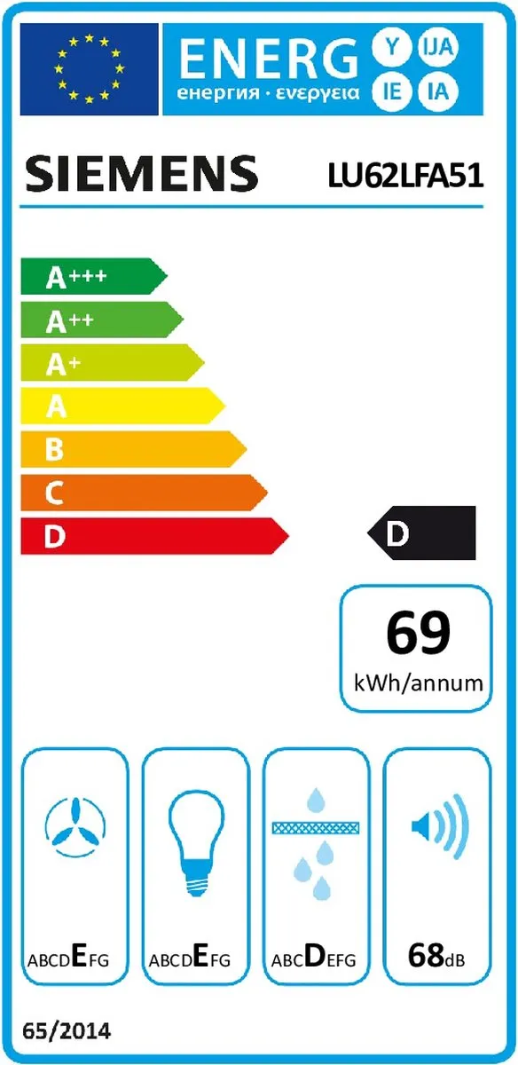 Siemens iQ100 LU62LFA51 Afzuigkap - 250m³/u - 120mm