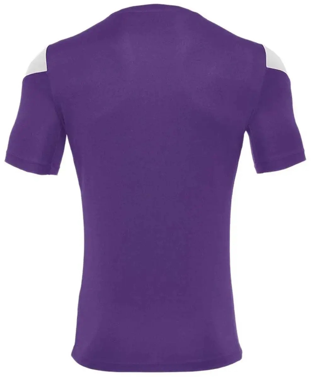 Macron Polis Shirt Korte Mouw Kinderen 164 - Paars/Wit