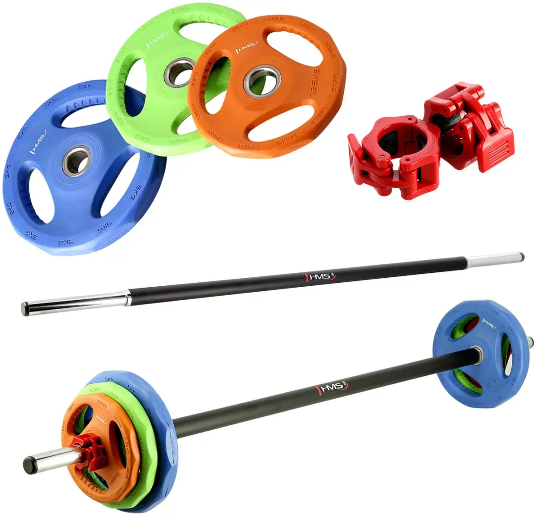 HMS SBP22 Trainingspomp Set 200kg - o.a. STR40 Rack - Zwart/Groen