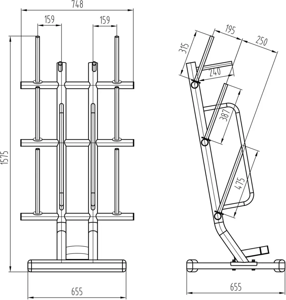 HMS SBP22 Trainingspomp Set 200kg - o.a. STR40 Rack - Zwart/Groen