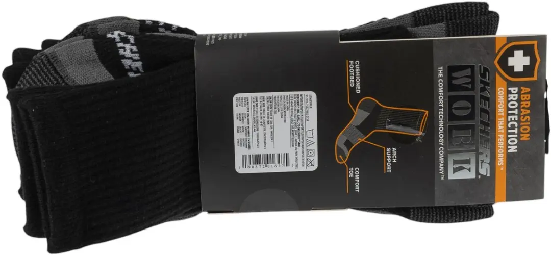 Skechers 3pk Mannen Sokken 41-46 - Zwart