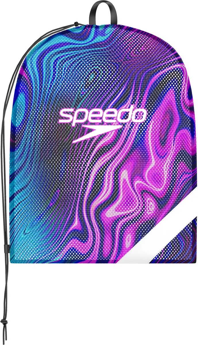 Speedo Mesh Tas XL Team Printed - Zwart/Paars - afbeelding 2 van 2