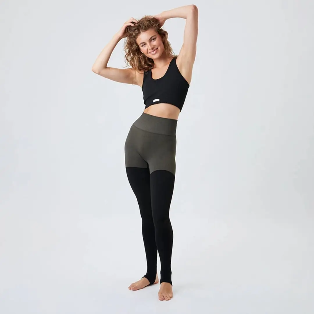 Björn Borg Sthlm Seamless Open Heel Tights - Maat M/L - Groen/Multicolor/Zwart - afbeelding 6 van 6