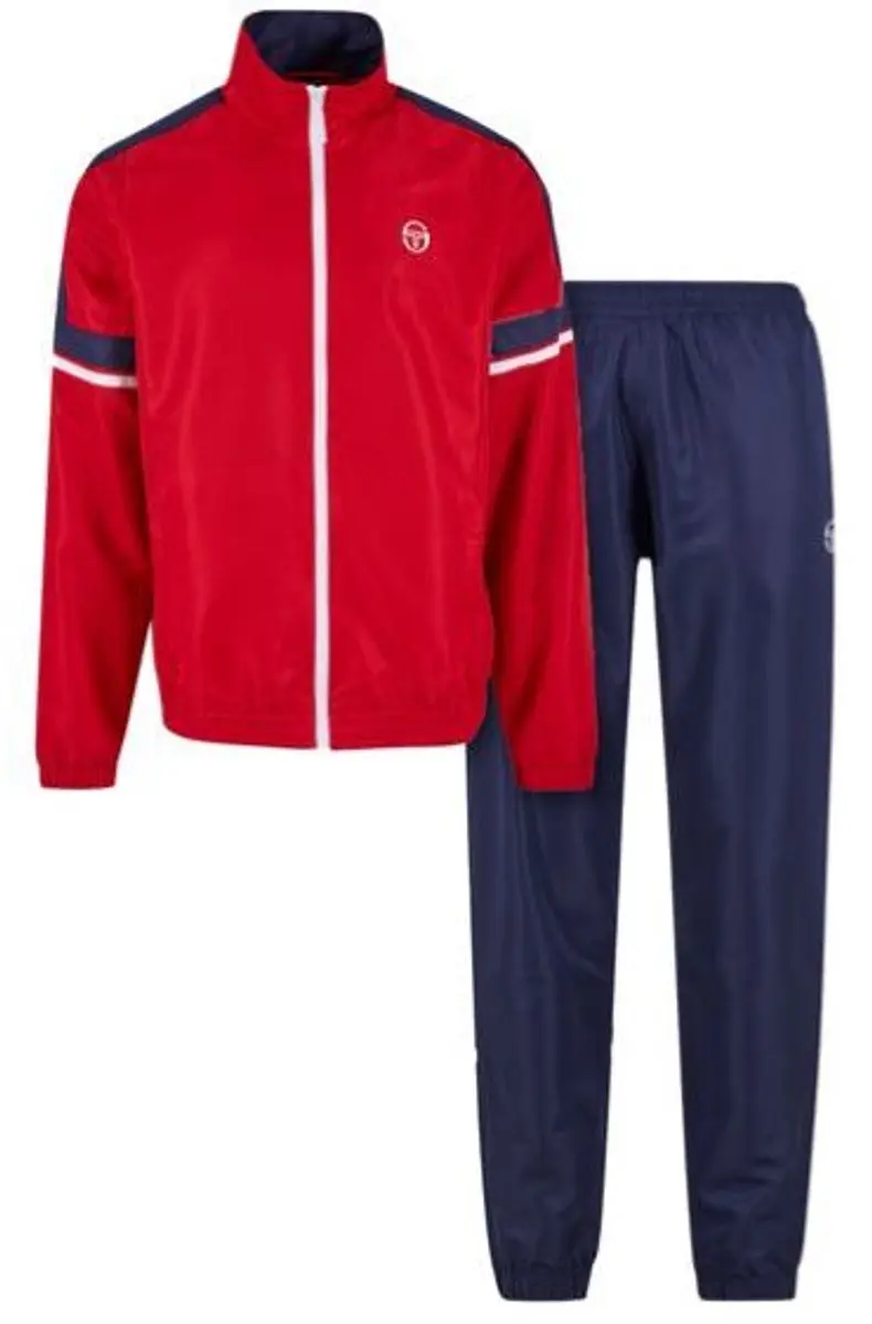 Sergio Tacchini Cryo Tracksuit Heren Trainingspak - L - Blauw/Rood