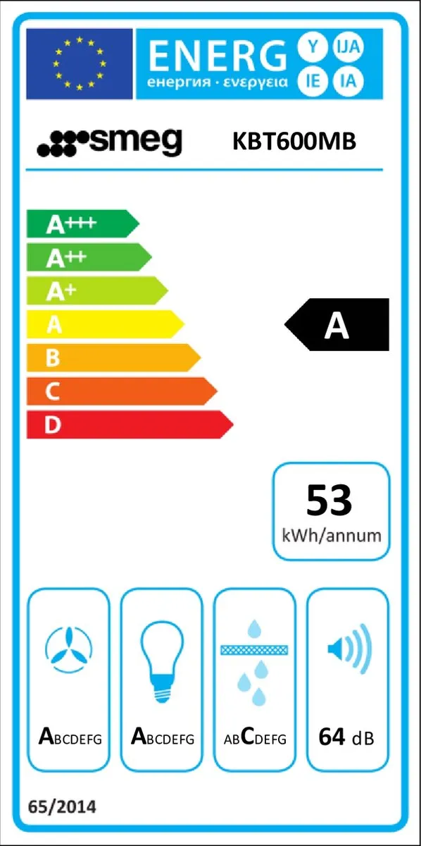 Smeg KBT600MB Afzuigkap 60cm - Mat zwart