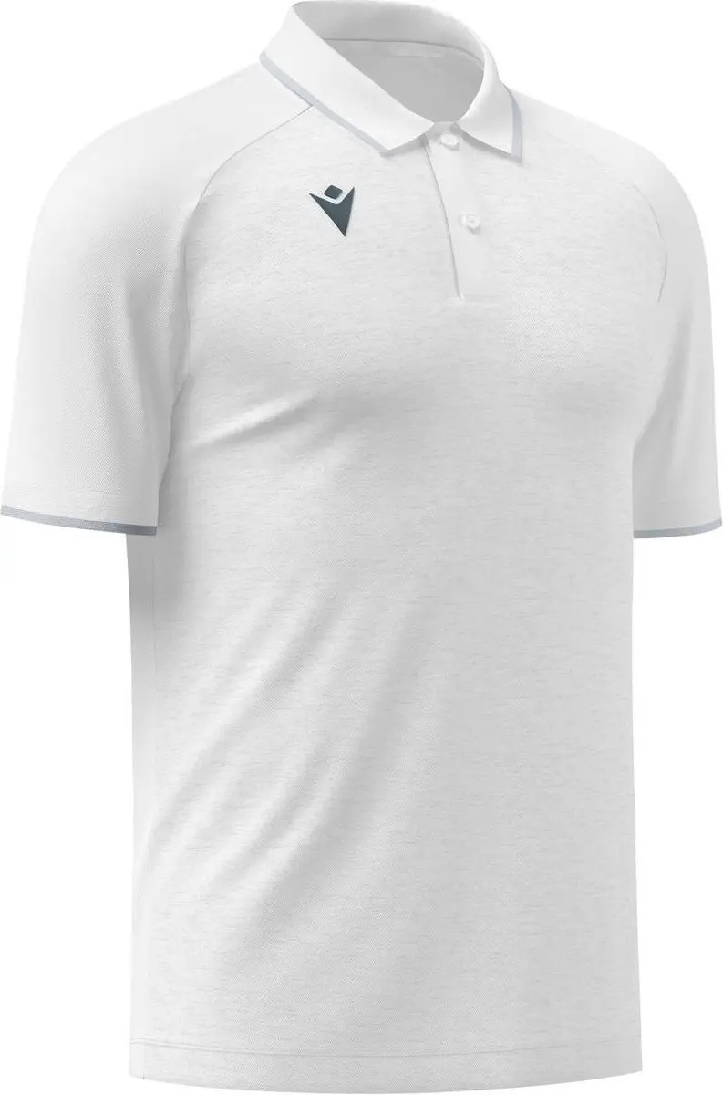 Macron Glory Aulos Polo Kinderen 128 - Wit/Zilver