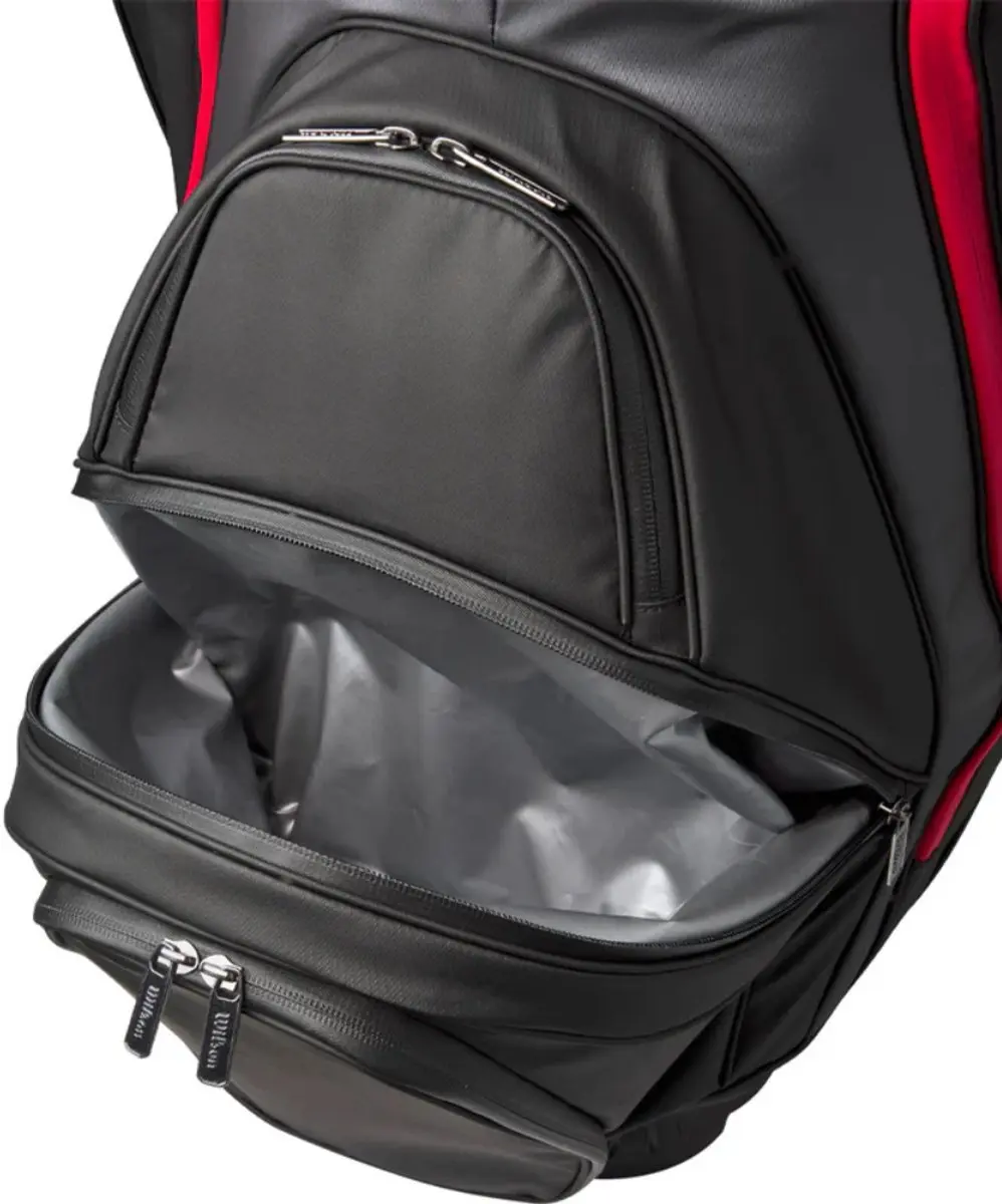 Wilson Alpine Dry Waterproof Cartbag 2026 - 11 Vakken - Zwart/Grijs/Rood