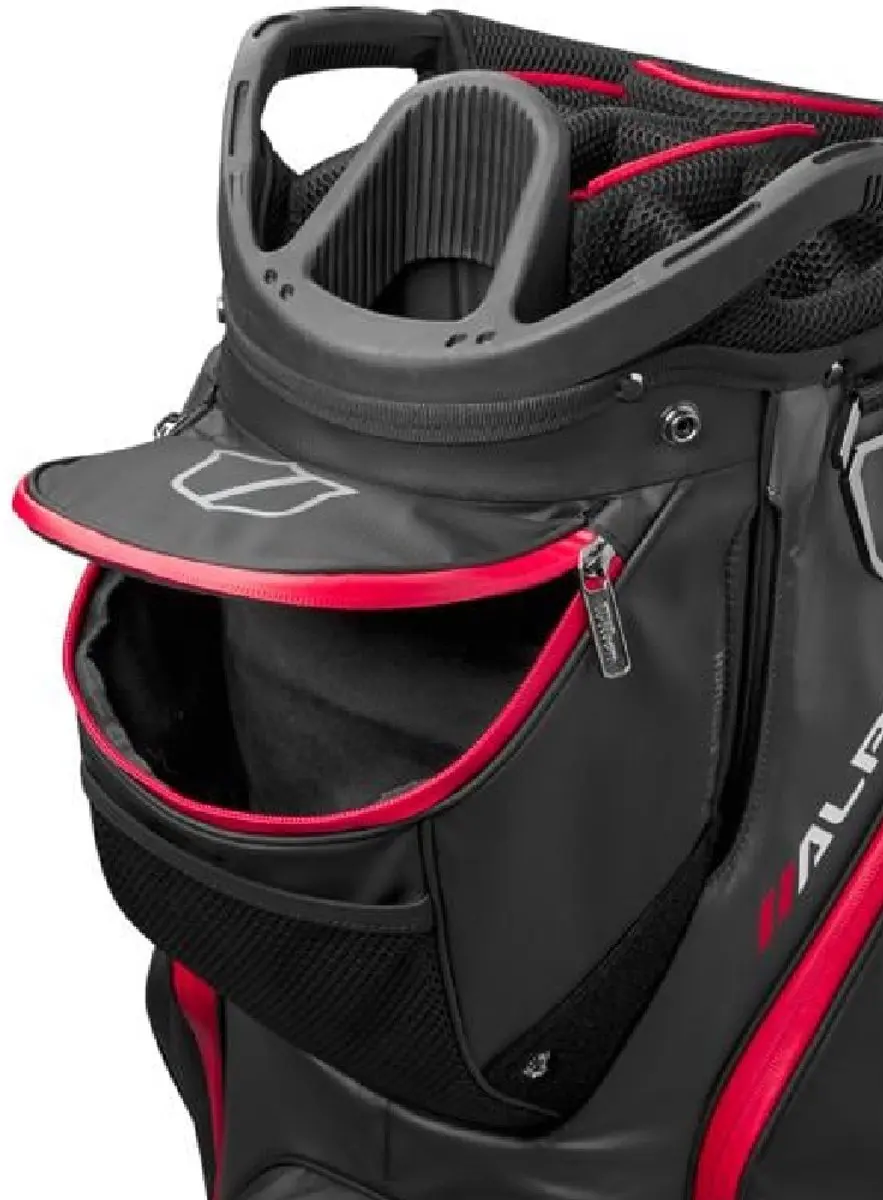 Wilson Alpine Dry Waterproof Cartbag 2026 - 11 Vakken - Zwart/Grijs/Rood