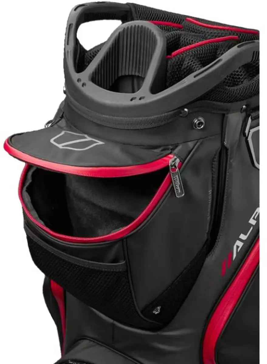 Wilson Alpine Dry Waterproof Cartbag 2026 - 11 Vakken - Zwart/Grijs/Rood