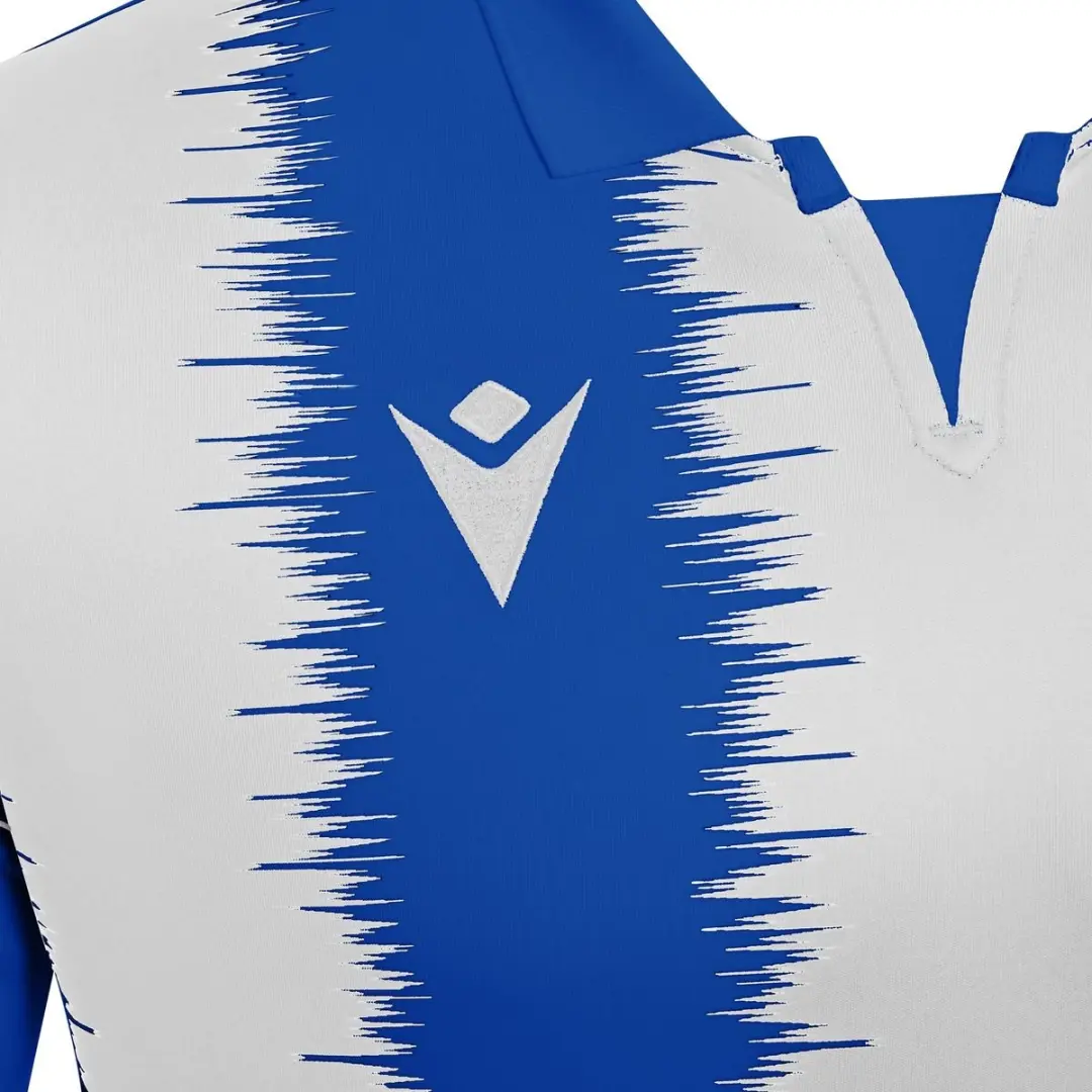 Macron Miram Shirt Korte Mouw Kinderen 11-12Y - Royal/Wit