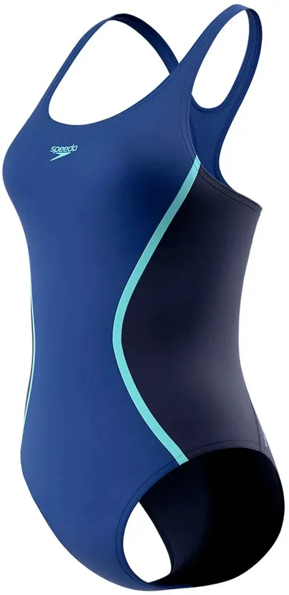 Speedo Solid Splice Medalist 1P Dames Badpak - Blauw - 42