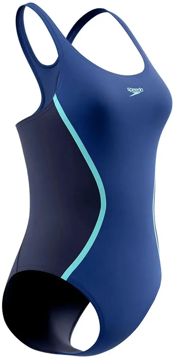 Speedo Solid Splice Medalist 1P Dames Badpak - Blauw - 42