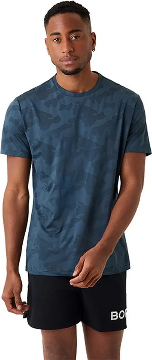 Björn Borg Heren Performance Tee - Blauw M - afbeelding 6 van 6