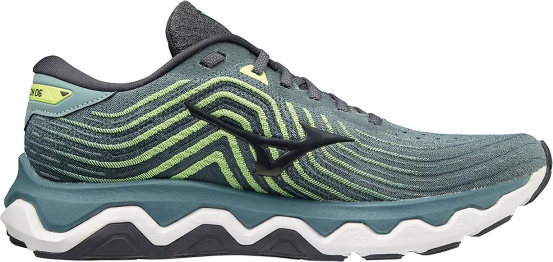 Mizuno Wave Horizon 6 Heren Hardloopschoenen - Donkergroen/Grijs/Geel