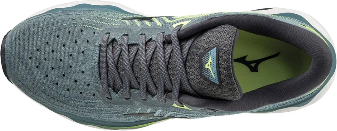 Mizuno Wave Horizon 6 Heren Hardloopschoenen - Donkergroen/Grijs/Geel - afbeelding 6 van 6