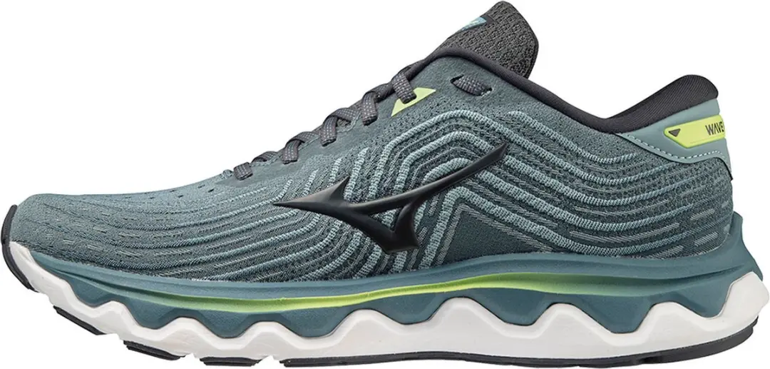 Mizuno Wave Horizon 6 Heren Hardloopschoenen - Donkergroen/Grijs/Geel