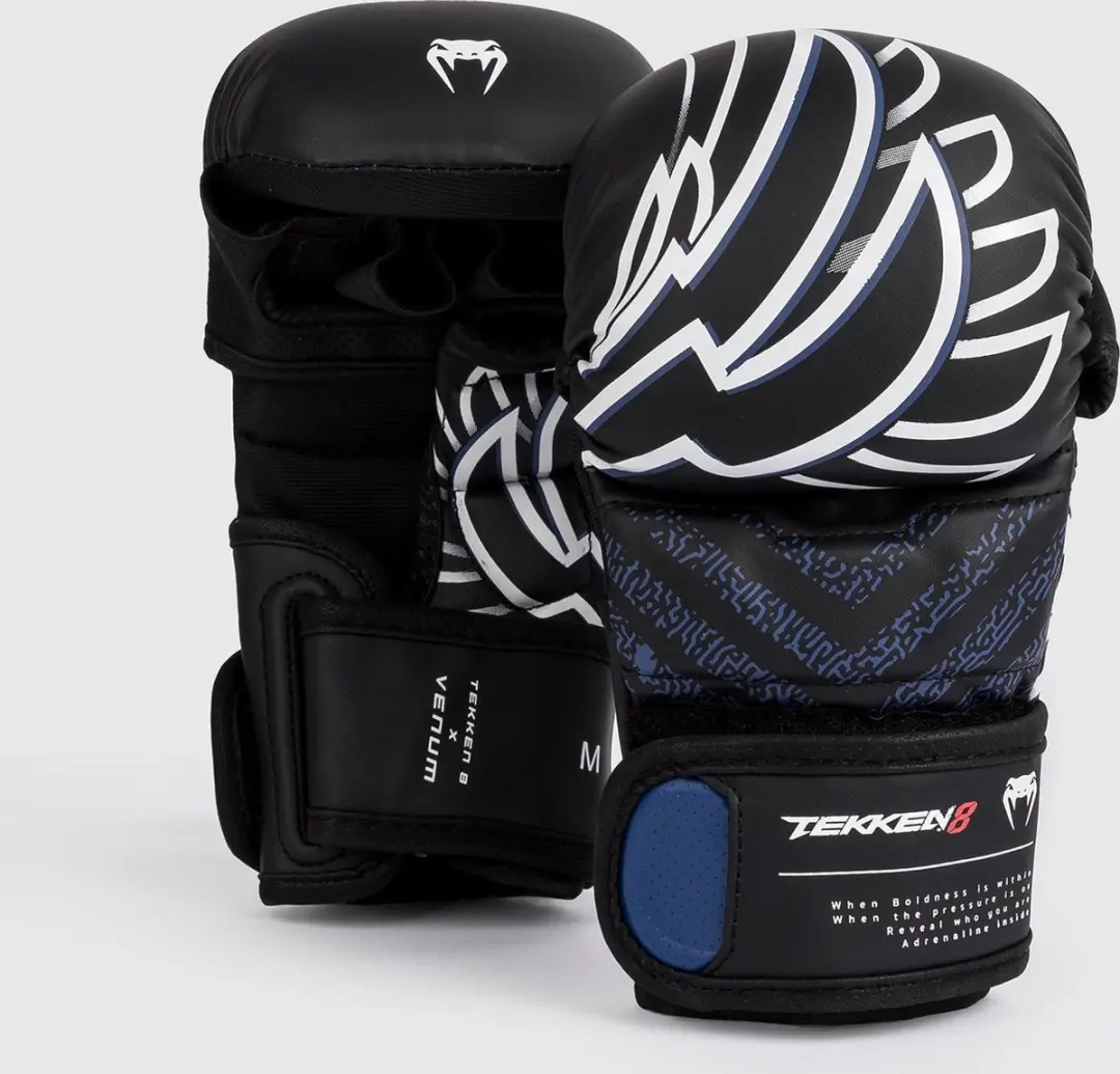 Venum x TEKKEN 8 Jin Kazama MMA Handschoenen 8 oz - Blauw/Zwart/Wit S - afbeelding 2 van 6