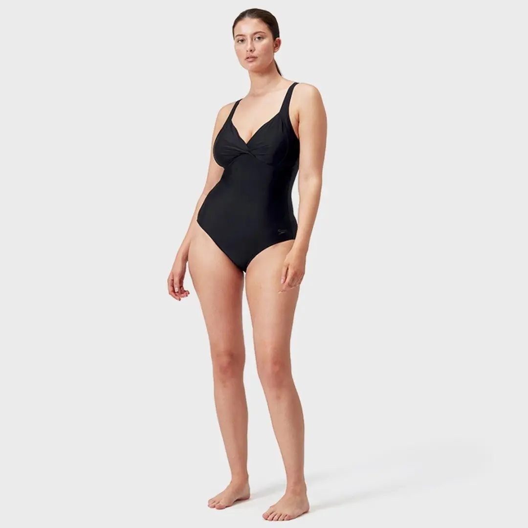 Speedo Shaping Cross Knot Dames Sportbadpak 44 - Zwart
