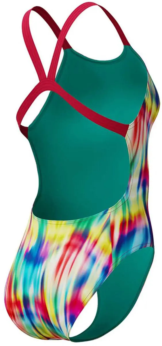 Speedo Fl Printed Leaderback Zwemkleding 32 - Prismatic Paradise/Ruby