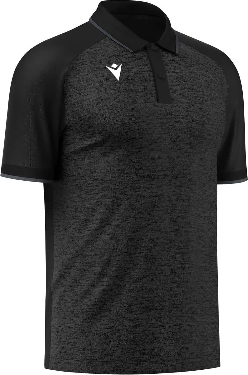 Macron Glory Aulos Polo Kinderen 140 - Zwart/Antraciet