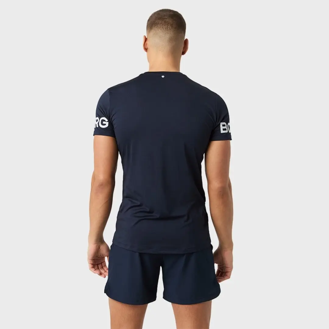 Björn Borg Heren Sportshirt Korte Mouw - Donkerblauw M - afbeelding 6 van 6