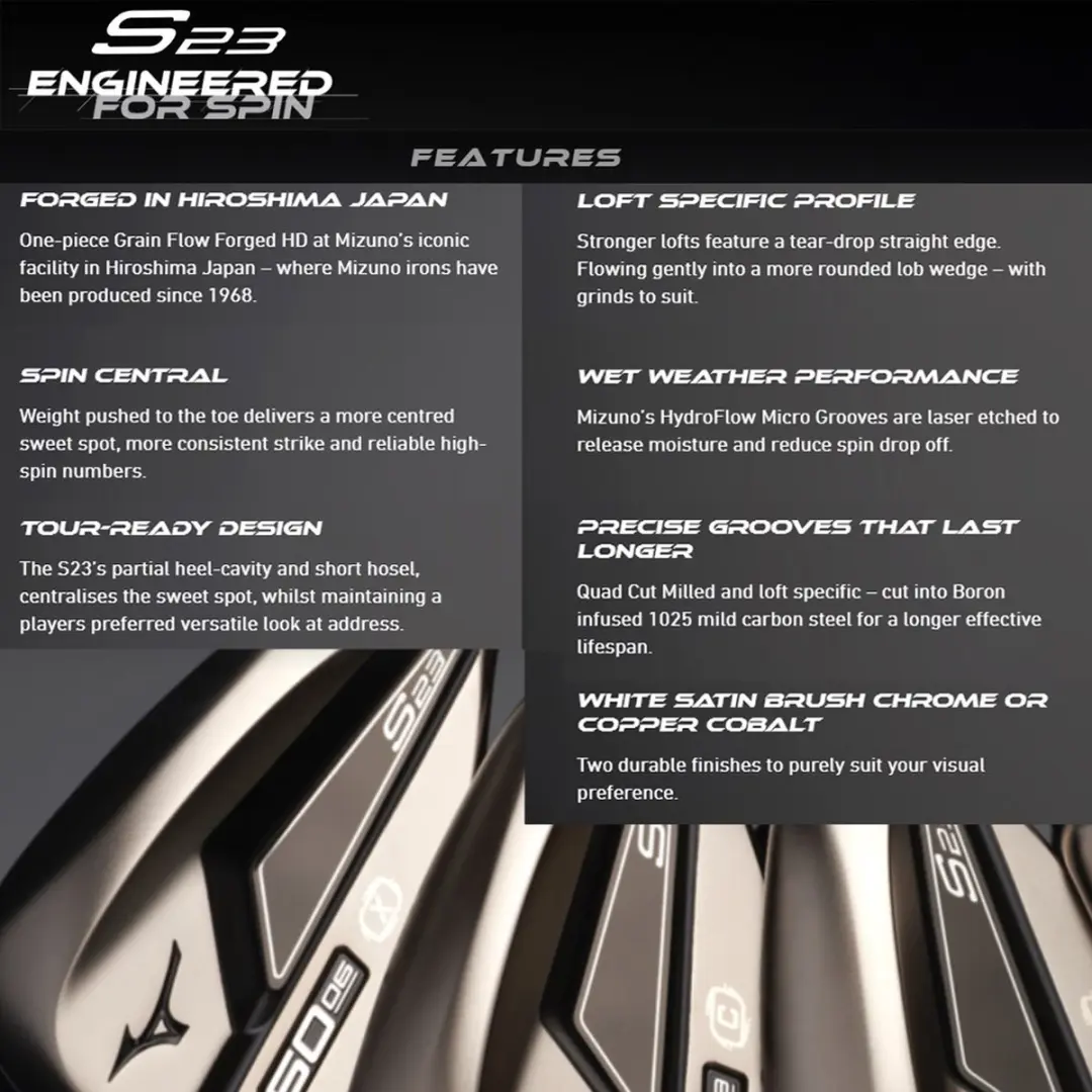 Mizuno S23 White Satin Wedge - 58° Loft - Rechtshandig