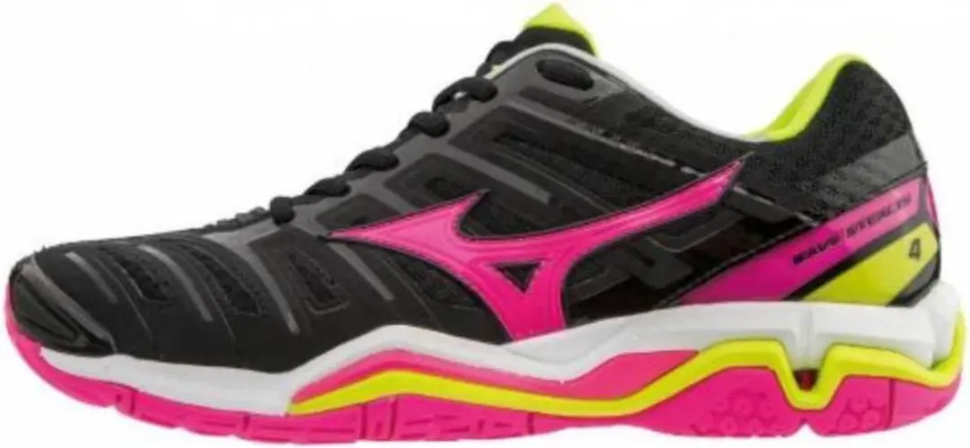 Mizuno Wave Stealth 4 Dames Schoenen - 38.5 - Zwart/Rose
