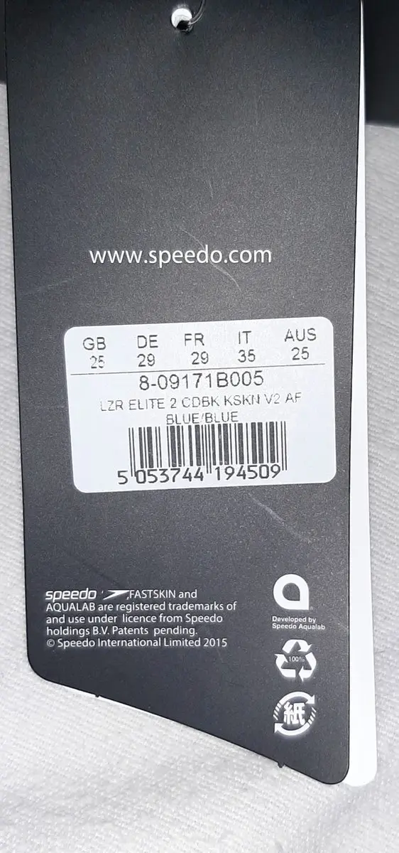 Speedo Female Fastkin LZR Racer Elite 2 Kneeskin 25 - Blauw