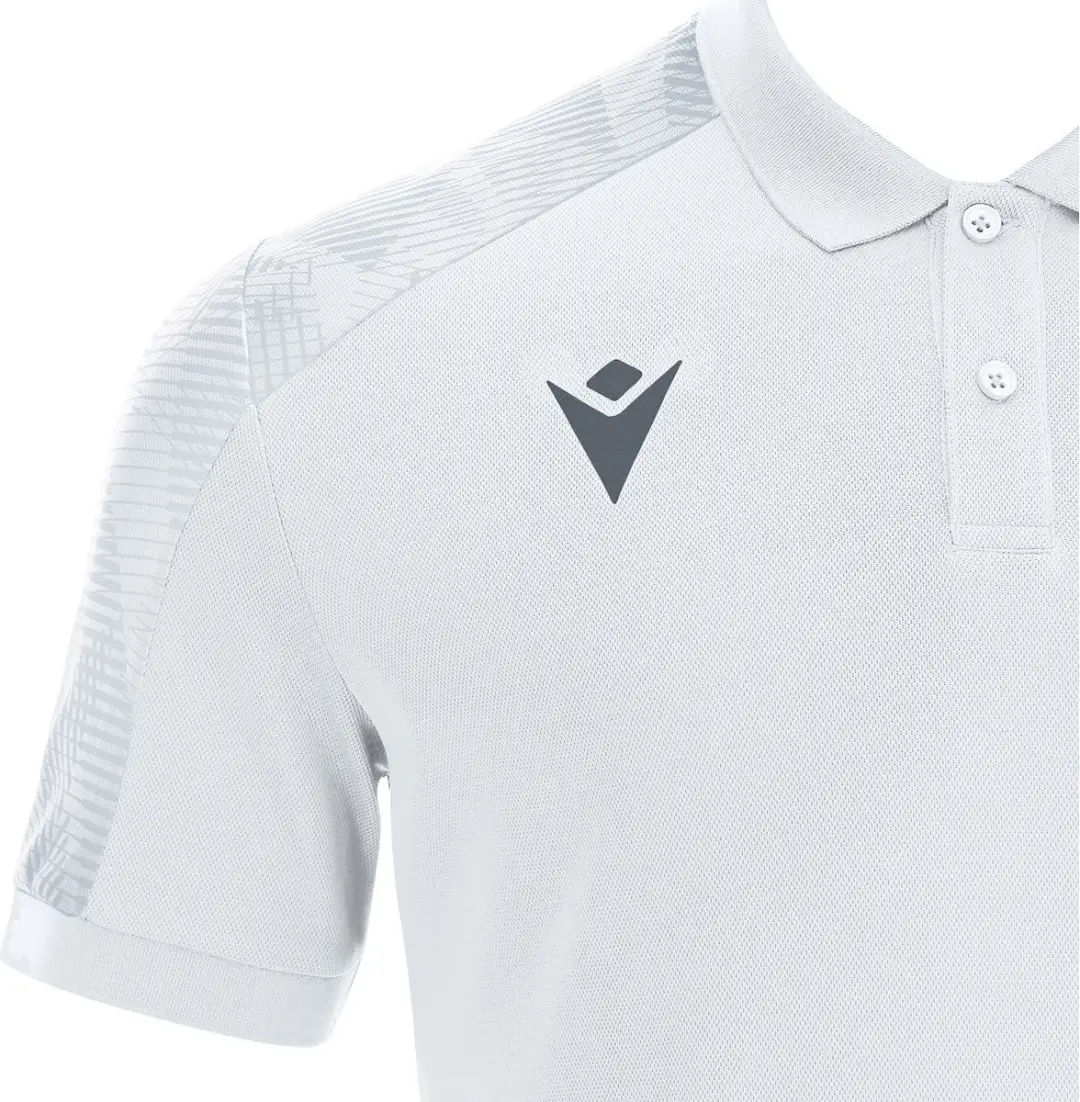 Macron Excellence Rock Polo Heren 4XL - Wit/Zilver
