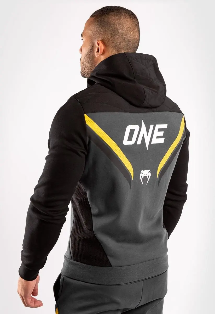 Venum ONE FC Impact Hoody - Grijs/Geel S - afbeelding 4 van 6