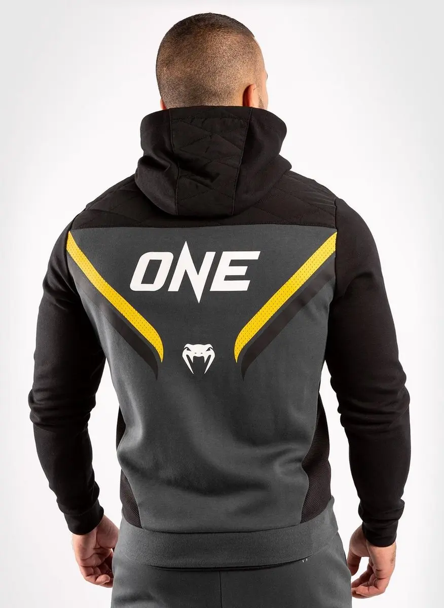 Venum ONE FC Impact Hoody - Grijs/Geel S - afbeelding 2 van 6