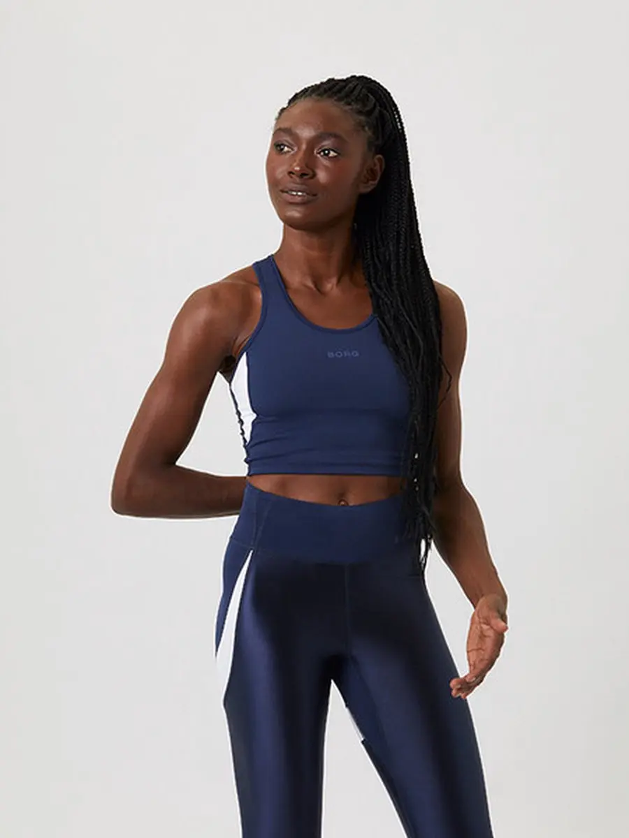 Björn Borg Crop Tank Sportshirt - Blauw