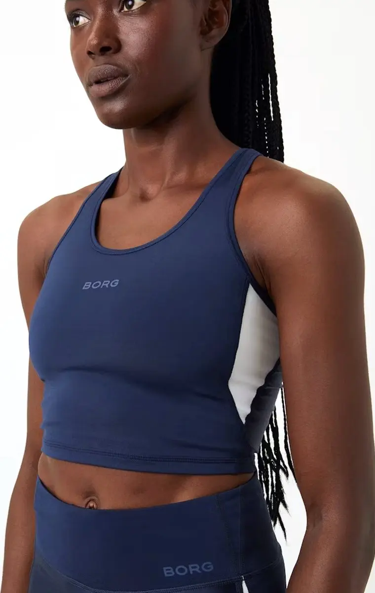 Björn Borg Crop Tank Sportshirt - Blauw