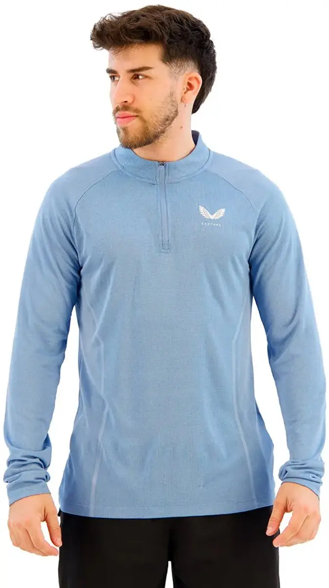 Castore Cmd30842 Sweatshirt Met Halve Rits Blauw M Man