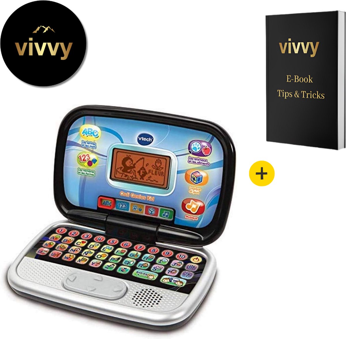 Kinderlaptop Met Muziek - Speelgoed Laptop Opvouwbaar - Kindertablet Vanaf 3 Jaar Met 10 Nummers - Educatief - Met 20 Spelletjes & 30 Nummers